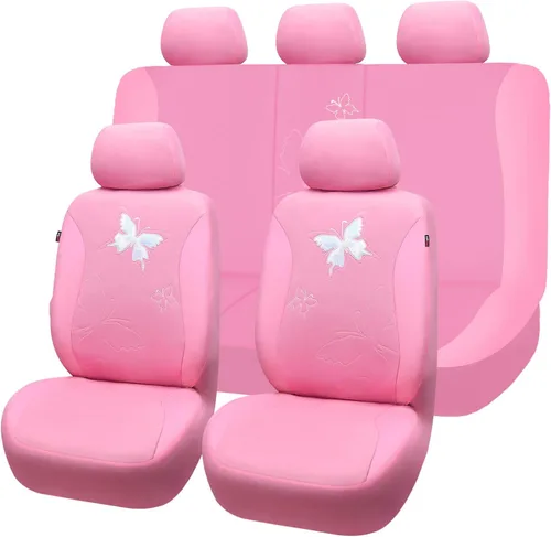 Miniatura 33 de Flying Banner - Juego completo de fundas para asiento de automóvil Butterfly, estilo universal de moda para mujer, para banco trasero (divisible)