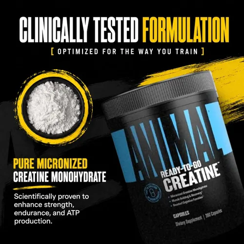 Miniatura 5 de Animal Cápsulas de Monohidrato de Creatina Micronizada - 300 Cápsulas, 2500mg por Porción para Apoyar el Crecimiento Muscular, Resistencia