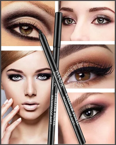 Miniatura 6 de Lápiz delineador de ojos de gel a prueba de manchas negro impermeable con sacapuntas, a prueba de decoloración, lápiz delineador de ojos suave, 2