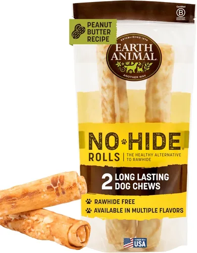 Miniatura 14 de Earth Animal No Hide Chews - Rollos masticables para perros grandes sin cuero crudo de larga duración, pollo - 2