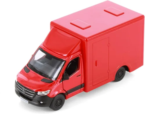 Miniatura 5 de KiNSMART - Mercedes-Benz Sprinter Cargo Van 1:48 O Escala 5" Modelo de Metal Fundido a Presión Furgoneta de juguete, acción de tracción (4 juegos)