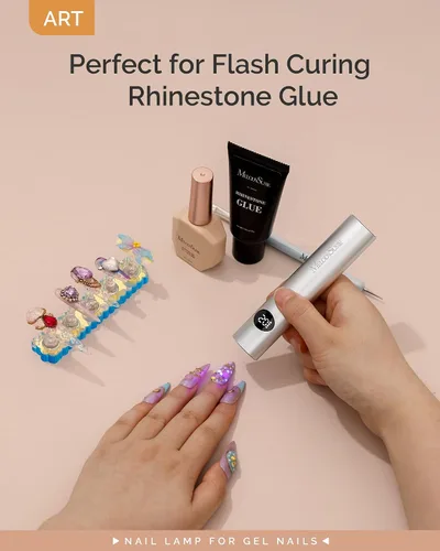 Miniatura 6 de MelodySusie Lámpara de Uñas UV Portátil Inalámbrica con Pantalla LCD y Lente Óptica, P-Art01G Mini Luz LED UV Recargable Flash Cura Todos los Geles