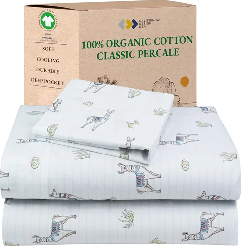 Miniatura 35 de California Design Den Sábanas King con Rayas, 100% Algodón Orgánico Percal, Juego de Sábanas de Bolsillo Profundo King y Fundas de Almohada - Raya