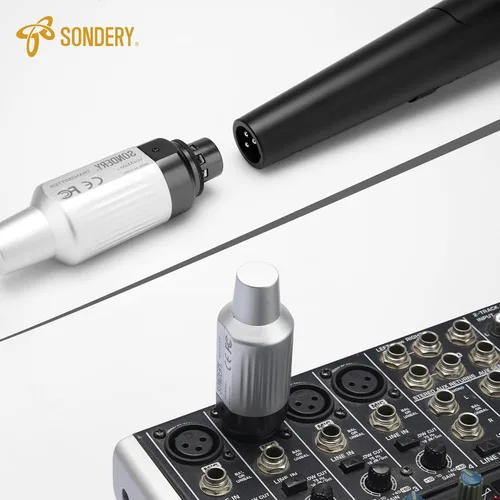 Miniatura 9 de Sondery Transmisor y receptor inalámbricos UHF XLR recargables 7 canales para micrófonos dinámicos de bobina móvil