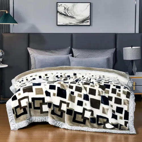 Miniatura 25 de LGYKUMEG - Manta de visón coreana de 59x79 pulgadas, manta suave y cálida de felpa sedosa - Manta reversible de 2 capas Raschel para cama individual
