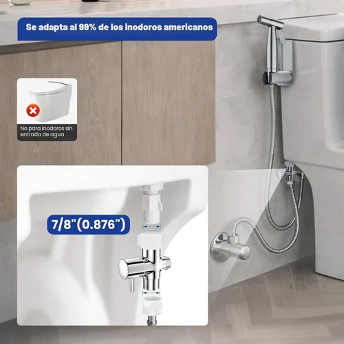 Miniatura 2 de BRITULIF Pulverizador de bidé de mano para inodoro, rociador de chorro para ducha musulmana, rociador de pañales de tela ajustable, accesorio