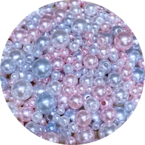 Miniatura 15 de Cuentas de perlas mixtas de 30 a 0.315 in, perlas redondas sueltas de satén, cuentas de plástico para hacer joyas, aretes, pulseras, collares
