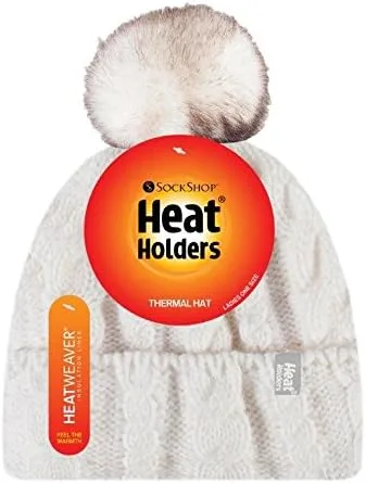 Miniatura 2 de Heat Holders - Gorro térmico de punto grueso para mujer con pompón