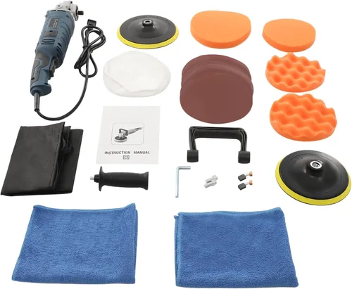 Miniatura 5 de Máquina pulidora de automóvil, kit de pulido eléctrico profesional de 1580 W, juego de pulidor de automóvil resistente con 7 velocidades variables