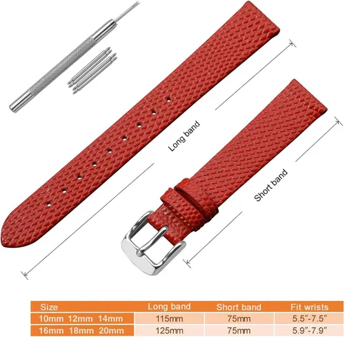Miniatura 5 de ANNEFIT Correa de reloj de cuero para mujer, 0.472 in, 0.512 in, 0.551 in, 0.591 in, 0.630 in, 0.709 in, 0.787 in, correa de repuesto delgada