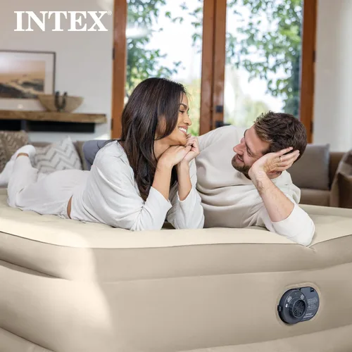 Miniatura 9 de Intex Dura-Beam - Colchón de aire de lujo ultra afelpado: Fiber-Tech, bomba eléctrica incorporada, altura de cama de 18 pulgadas, capacidad