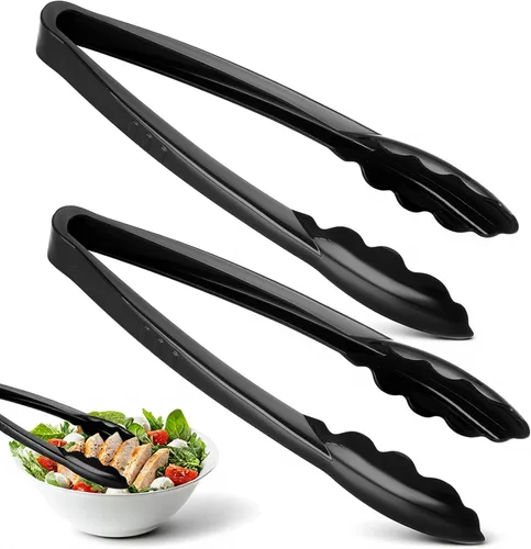 Tessco for you 2 pinzas de plástico para servir a granel, pinzas desechables de plástico de 9 pulgadas, pinzas de ensalada resistentes para cocina,