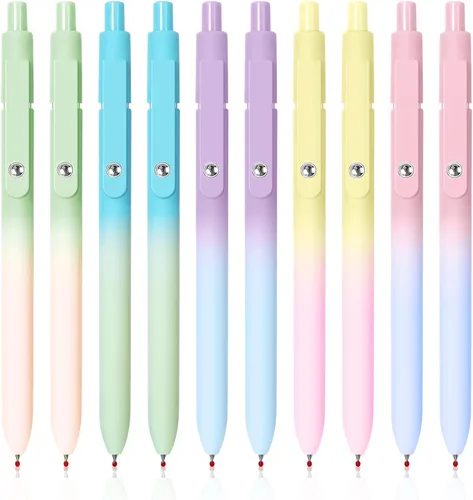YOXMJDB Bolígrafos de gel, 10 piezas de bolígrafos de escritura suave de punta media, bolígrafos lindos para mujeres, serie de alta gama bolígrafos
