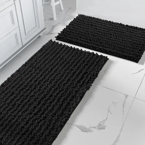 Miniatura 24 de Yimobra - Juego de alfombras de baño de 2 piezas - Alfombra de baño de felpa de lujo extra gruesa de secado rápido, antideslizante súper absorbente