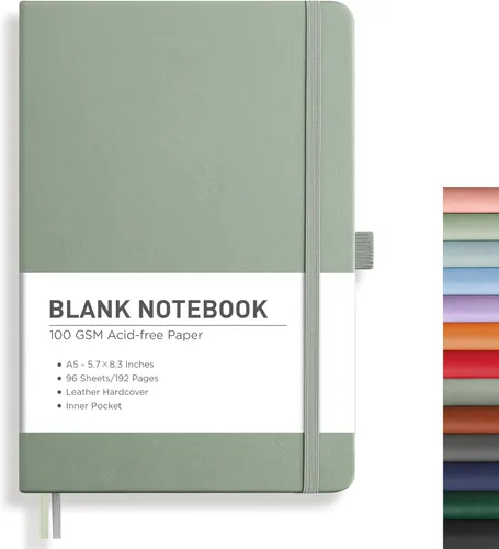 Miniatura 35 de RETTACY Cuaderno rayado, 192 páginas numeradas, tamaño A5 mediano (5.7 x 8.3 pulgadas), para hombres y mujeres, para hacer notas, escritura, trabajo