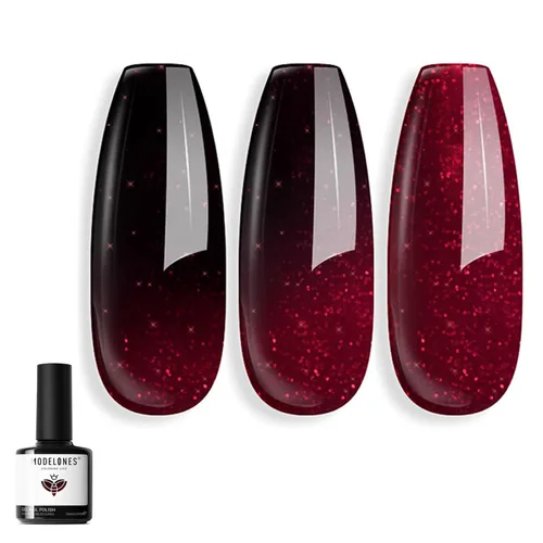 Miniatura 22 de Modelones Esmalte de uñas de gel ojo de gato arco iris con lentejuelas plateadas holográficas, esmalte de uñas de gel 9D con barra magnética, apto