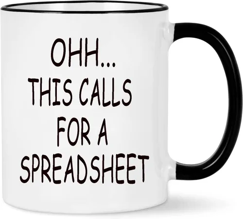 WENSSY Accountant Gifts - Taza de hoja de cálculo, Oh This Calls For a Spreadsheet taza, regalo divertido para jefe de contabilidad CPA hombres