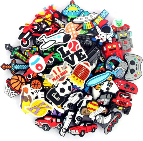 50 100Pcs Pack Shoe Decorations Charms for Boys Girls Women Teens Kids Clog Accessories Pins Fit for Garden Sandals Wristband Bracelet