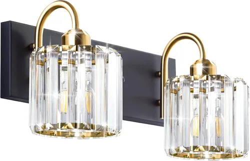 Miniatura 18 de Luz de tocador de baño dorada - Accesorio de luz de baño de cristal sobre espejo