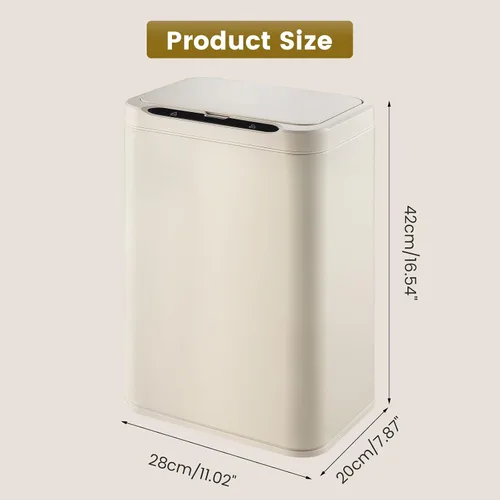 Miniatura 3 de ELPHECO Basurero de Acero Inoxidable para Oficina con Sensor de Movimiento, Basurero sin Contacto, Basurero Inteligente Automático, Contenedor