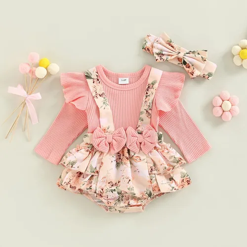 Miniatura 2 de Mubineo Ropa de primavera y otoño para bebé niña, traje de manga larga con encaje floral
