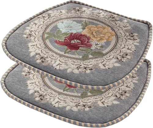 Miniatura 43 de EORNOW Juego de cojines para silla de comedor con lazos, juego de 1/2/4, almohadillas antideslizantes para silla de comedor con funda extraíble