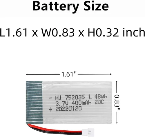 Miniatura 2 de 3.7V 400mAh RC Drone Baterías para SYMA Q11 H99W H31 H6C H98 TR-C385 TR-P51 TR-F22 Modelo de avión AT-96 Holystone Quadcopters con cable de cargador