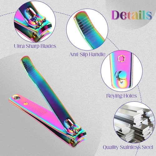 Miniatura 3 de Rocutus Tijeras de uñas portátiles para adultos, pedicura, cortaúñas para el hogar, tijeras pequeñas para manicura de pies, herramientas de manicura
