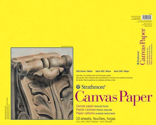 Miniatura 4 de Strathmore Serie 300 - Paquete de papel de lienzo, encuadernado con pegamento, 6x6 pulgadas, 10 hojas (115lb/187g) - Papel de artista para adultos