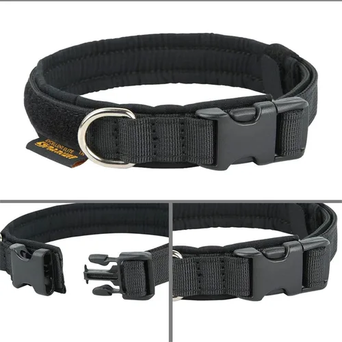 Miniatura 4 de EXCELLENT ELITE SPANKER Collar de nailon para cachorro, ajustable, suave, acolchado, resistente, hebilla de liberación rápida, ligero, sin Negro