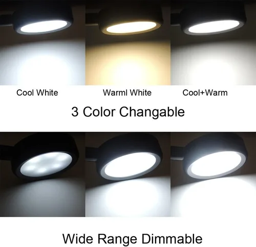 Miniatura 3 de QUANS Lámpara de escritorio LED de cuello de cisne con abrazadera regulable, 3 luces de lectura intercambiables de color, luz nocturna