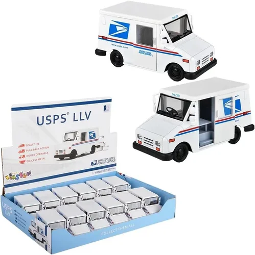 Miniatura 3 de Zugar Land Camión de entrega de correo de servicio postal estadounidense fundido a presión (5 pulgadas) camión de metal de oficina de correos