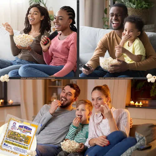 Miniatura 6 de Paquetes de palomitas de cine con 40 unidades - Palomitas pre-medidas de 8 onzas todo en uno, paquetes de grano, sal y aceite para máquinas