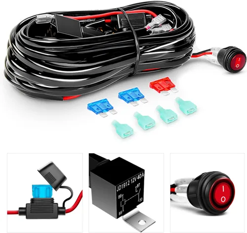 Miniatura 3 de GOOACC Barra de luz LED de 12 pulgadas, 72 W, combo de inundación de puntos, luces de conducción todoterreno, lámpara de trabajo con arnés