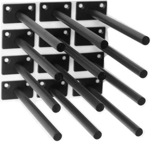 Miniatura 11 de 4 soportes de estante flotante de acero sólido negro de 5 pulgadas, soportes ocultos para estantes flotantes de madera, soporte oculto para estantes