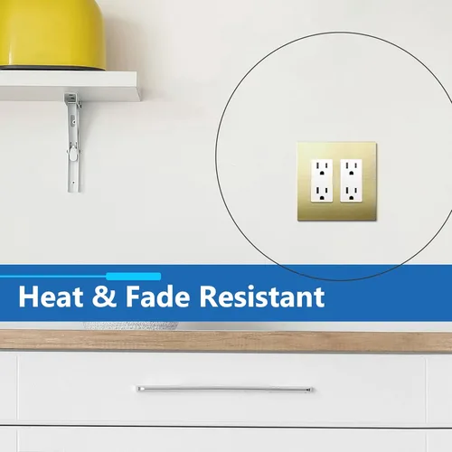 Miniatura 3 de LIDER Placa de pared metálica doble decorativa, resistente a la temperatura y a los impactos, acero inoxidable 201, cubierta sin tornillos, Cobrizo