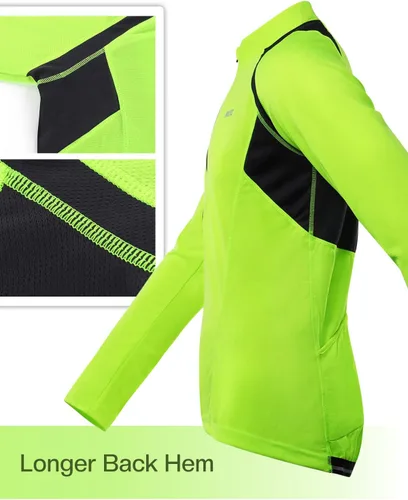 Miniatura 3 de ARSUXEO Camisetas de ciclismo de media cremallera para hombre Camisas de ciclismo de montaña de manga larga 6031
