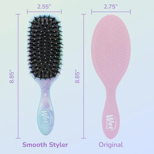 Miniatura 5 de Wet Brush - Cepillo de pelo realzador de brillo y desenredante, con cerdas ultra suaves, con aceite natural de argán, para cabello liso, mojado
