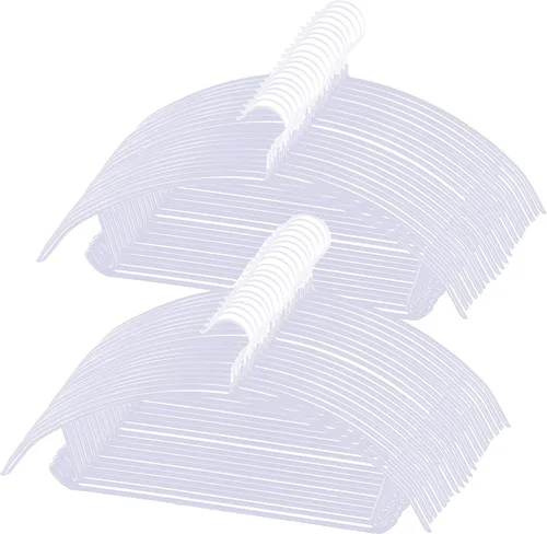 Miniatura 8 de Paquete de 20 perchas doradas – Perchas delgadas antideslizantes resistentes para chaquetas y camisetas – Ahorro de espacio (blanco)