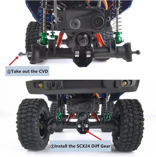 Miniatura 2 de MORLORDY Engranaje de gusano diferencial de los engranajes de sobremarcha de acero de RC 14T para SCX24 actualizaciones 1/24 piezas de coche