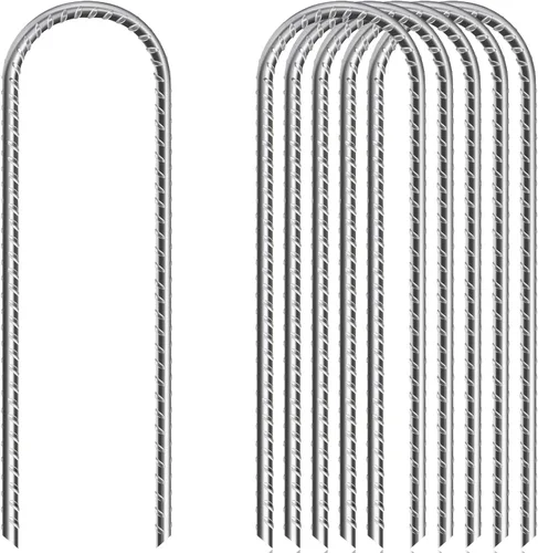 Estacas de refuerzo en forma de U de 12 pulgadas y 16 pulgadas, estacas de tierra en forma de U, estacas de refuerzo galvanizadas, estaca de suelo