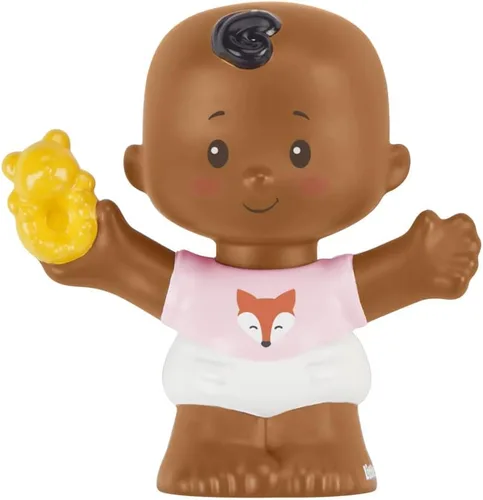 Pieza de repuesto para el juego Fisher-Price Little People Snuggle Twins - GKP69 ~ Figura de niña gemela de repuesto ~ Camisa rosa con zorro ~