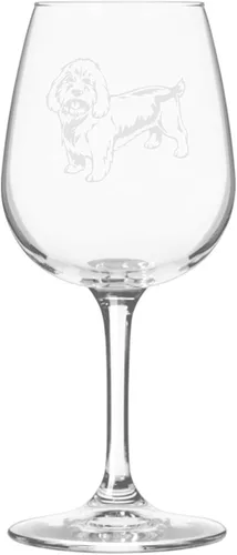 Miniatura 153 de Copa de vino de 12.75 onzas con diseño de perro grabado