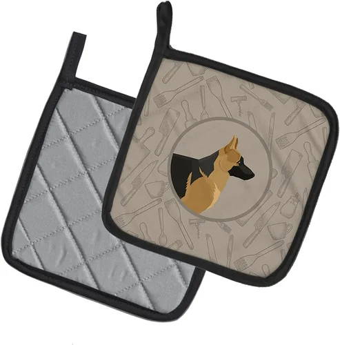 Miniatura 2 de Caroline's Treasures CK2187PTHD - Juego de soportes para ollas de cocina con pastor alemán en la cocina, resistentes al calor, almohadillas