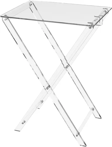 Bandeja de TV grande de acrílico plegable, mesa auxiliar plegable, mesa auxiliar moderna para escritorio pequeño, mesa auxiliar para sala de estar,