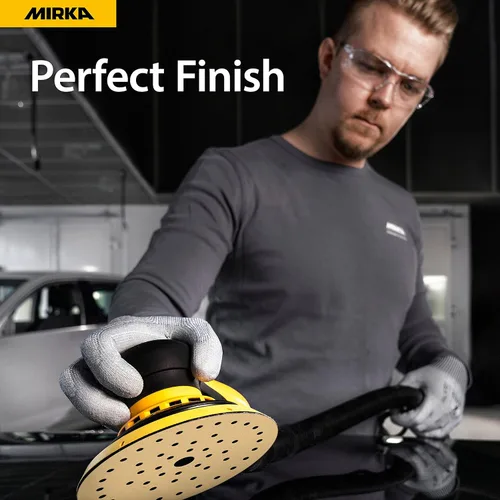 Miniatura 6 de Mirka Gold Multifit Papel de Lija de 5'' Grano 220 con Gancho y Bucle, Paquete de 50 Discos de Lija de 5 Pulgadas para Lijadora Orbital