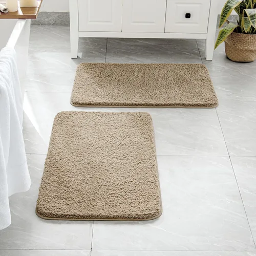 Miniatura 111 de MIULEE Juego de 2 alfombras de baño antideslizantes peludas extra gruesas y suaves, alfombrillas de baño de microfibra suave absorbente de agua