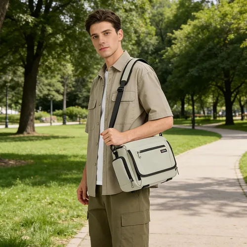Miniatura 9 de RAINSMORE - Bolsa para cámara, estuche para cámara SLR/DSLR/sin espejo con divisor, soporte para trípode, bolsa cruzada impermeable digital