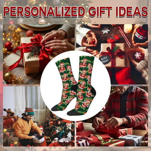 Miniatura 107 de Artsadd Calcetines personalizados para mujeres y hombres, amantes de los perros y gatos, regalos divertidos unisex personalizados