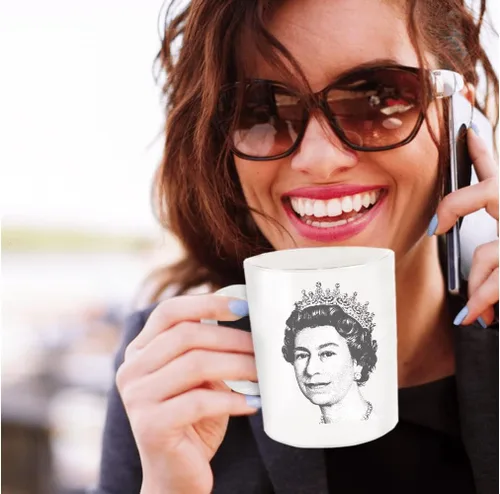 Miniatura 2 de Taza de retrato con ilustración de icono de reina Isabel II, taza de reina Isabel, taza de coronación, taza de coronación, taza de su majestad real